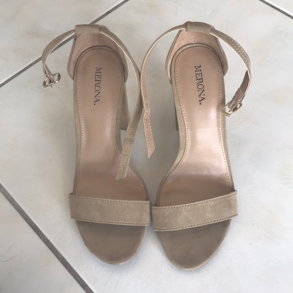 Tan suede heels